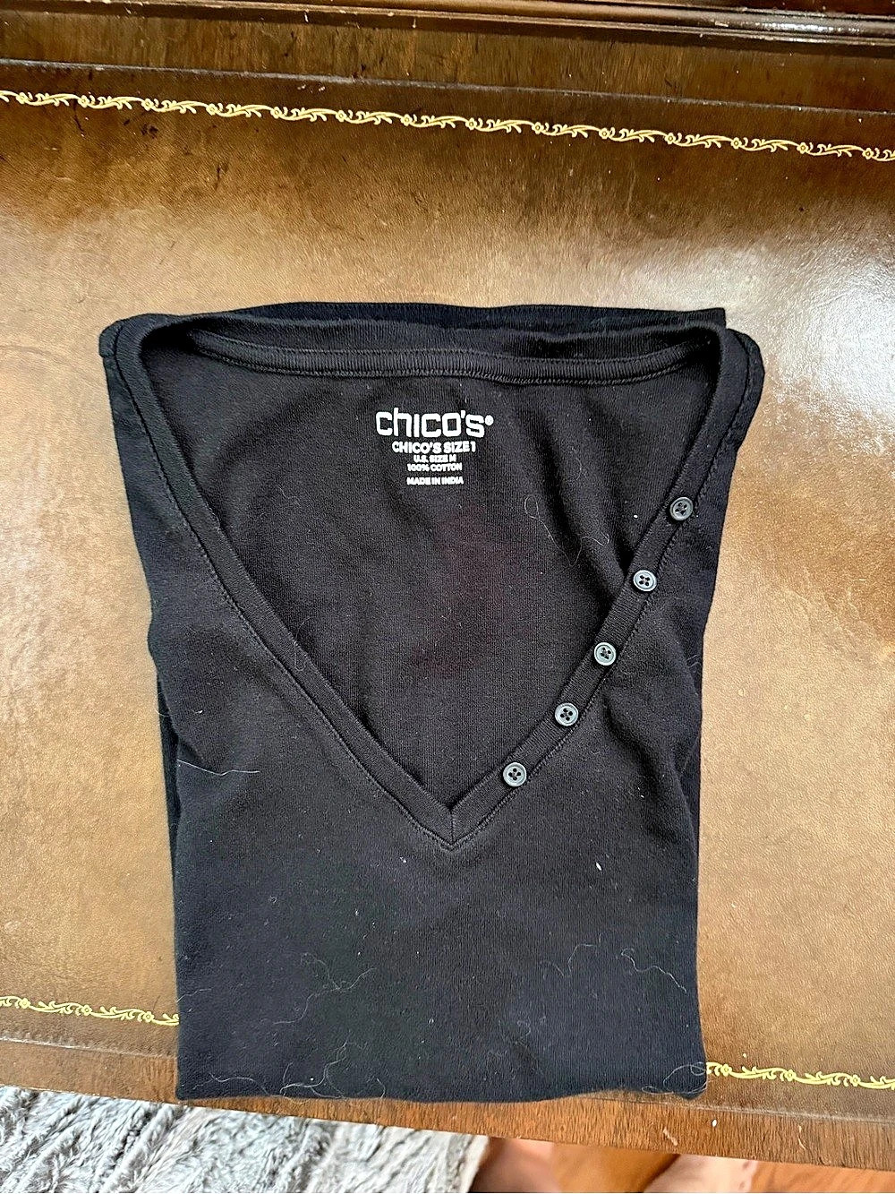 Chicos V-Neck Tank Top with Button Detail